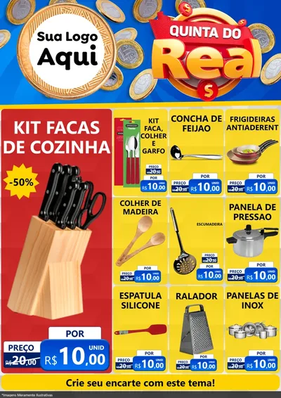 Modelo de Encarte para Encarte A4 Vertical com o tema Quinta do Real para Utilidades Domésticas