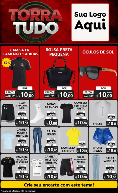 Modelo de Encarte para Encarte Grande com o tema Torra Tudo para Roupas e acessórios