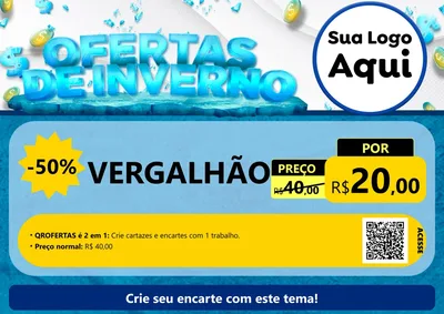 Modelo de Cartaz para Cartaz A4 Horizontal com o tema Ofertas de Inverno para Ferragens