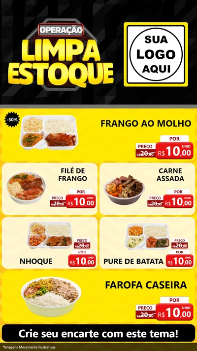 Modelo de TV para TV Vertical com o tema Operação Limpa Estoque para Restaurante