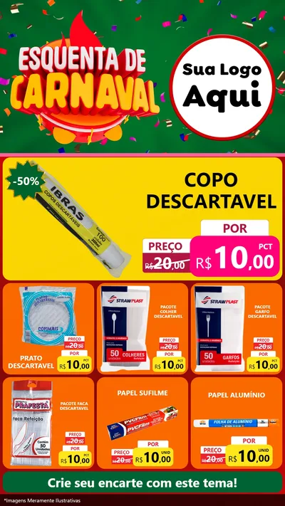 Modelo de Rede Social para Stories com o tema Esquenta de Carnaval para Embalagens