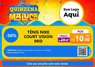 Modelo de Cartaz para Cartaz A4 Horizontal com o tema Quinzena Maluca para Calçados