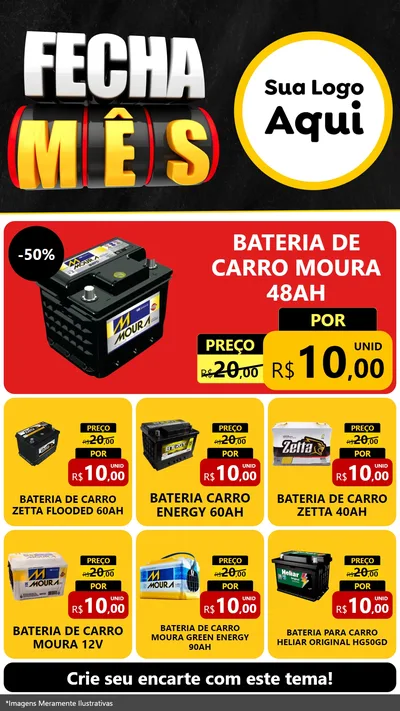 Modelo de Rede Social para Stories com o tema Fecha Mês para Baterias Elétricas