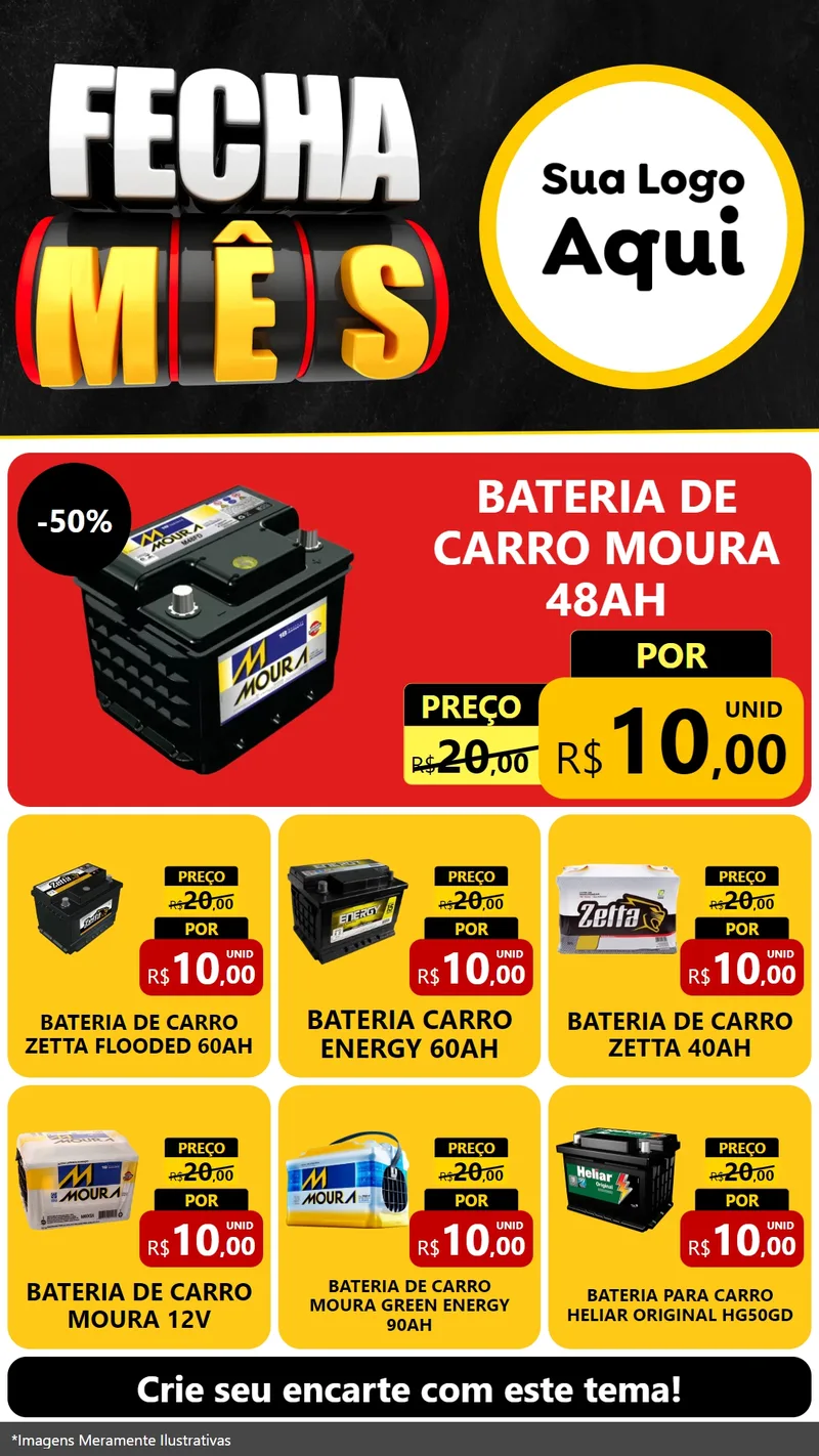 Modelo de Rede Social para Stories com o tema Fecha Mês para Baterias Elétricas