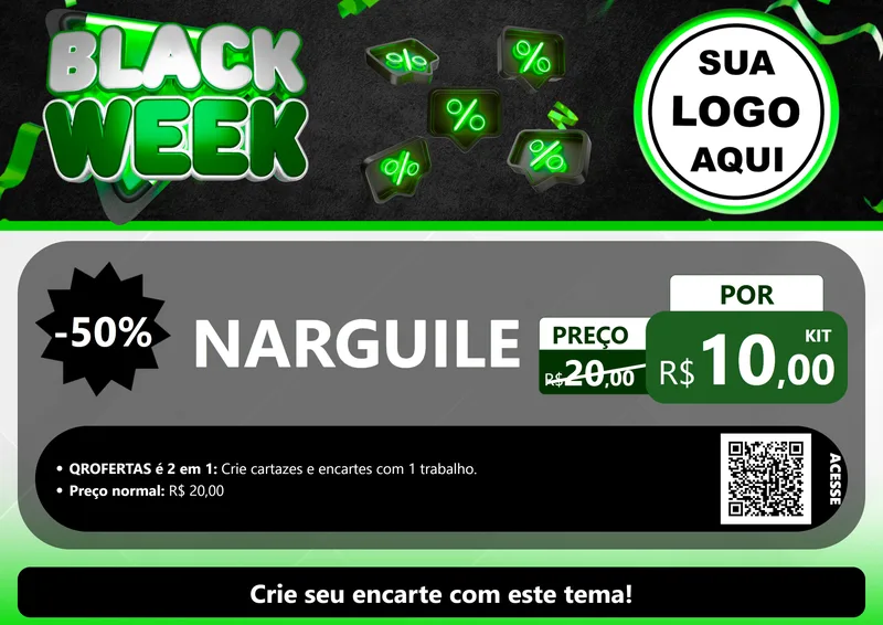 Modelo de Cartaz para Cartaz A4 Horizontal com o tema Black Week para Tabacaria