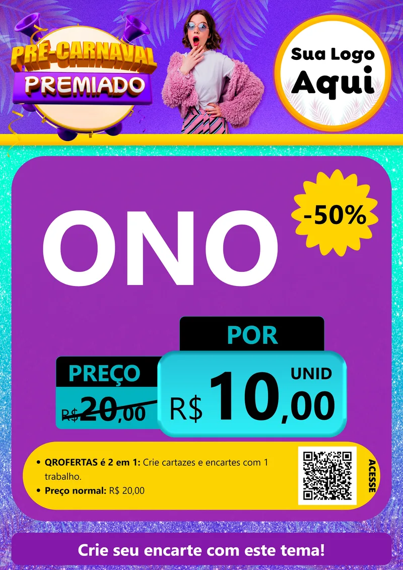 Modelo de Cartaz para Cartaz A4 Vertical com o tema Pré-Carnaval Premiado para Óticas
