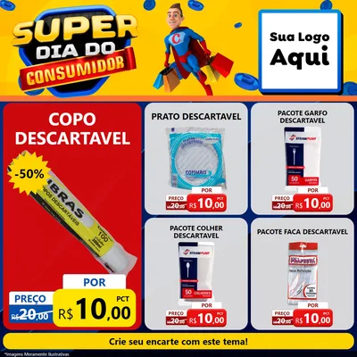 Modelo de Rede Social para Feed Facebook com o tema Super Dia do Consumidor para Embalagens