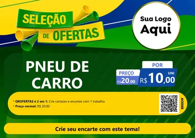 Modelo de Cartaz para Cartaz A4 Horizontal com o tema Seleção de Ofertas - Copa para Auto peças