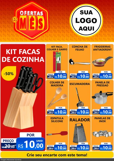 Modelo de Encarte para Encarte A4 Vertical com o tema Ofertas do Mês para Utilidades Domésticas