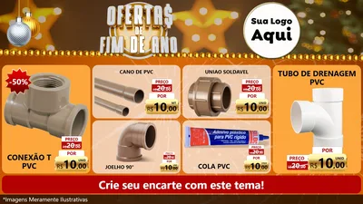 Modelo de TV para TV Horizontal com o tema Ofertas de Fim de Ano para Tubos e conexões