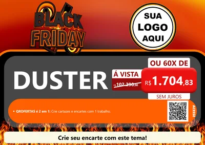 Modelo de Cartaz para Cartaz A4 Horizontal com o tema Black Friday para Concessionaria de Carros