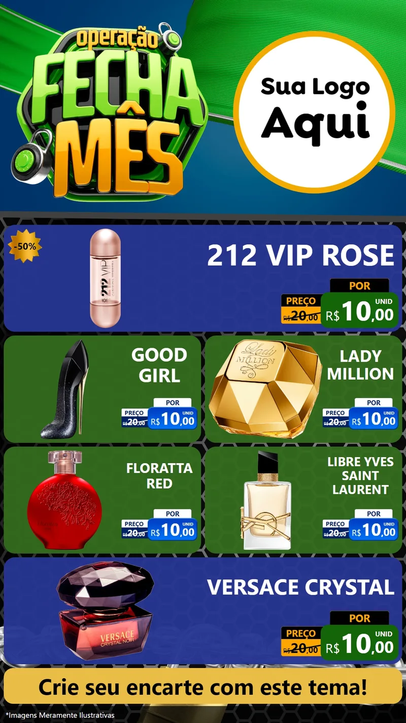 Modelo de TV para TV Vertical com o tema Operação Fecha Mês para Perfumes