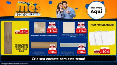 Modelo de TV para TV Horizontal com o tema Comece O Mês Economizando para Pisos e revestimentos
