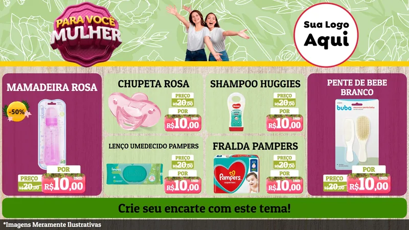 Modelo de TV para TV Horizontal com o tema Para Você Mulher para Bebês