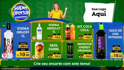 Modelo de TV para TV Horizontal com o tema Super Ofertas de Independência para Distribuidora de bebidas