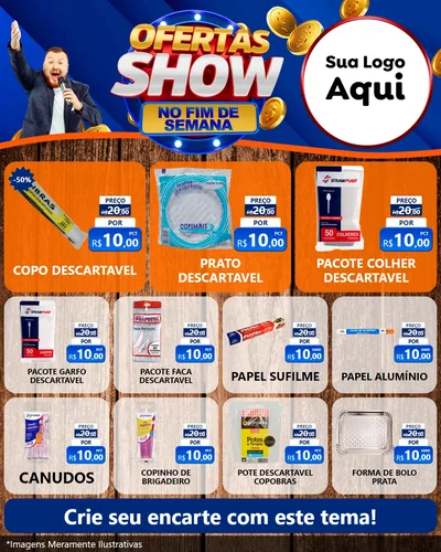Modelo de Rede Social para Feed Instagram com o tema Ofertas Show No Fim De Semana para Embalagens