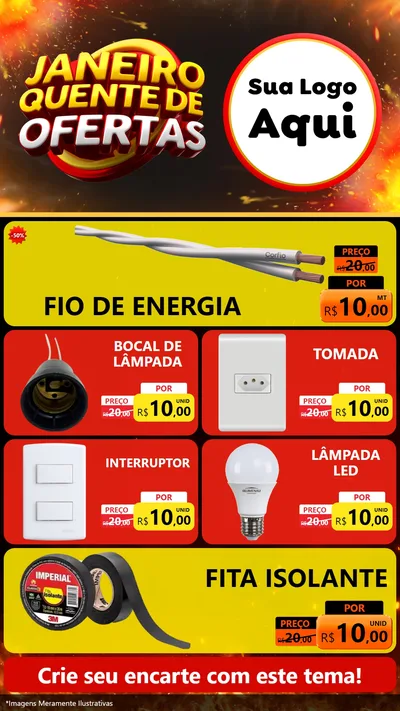 Modelo de TV para TV Vertical com o tema Janeiro Quente de Ofertas para Materiais Elétricos