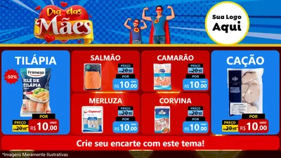 Modelo de TV para TV Horizontal com o tema Dia das Mães para Peixaria