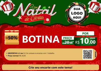 Modelo de Cartaz para Cartaz A4 Horizontal com o tema Um Natal de Ofertas para Agropecuária