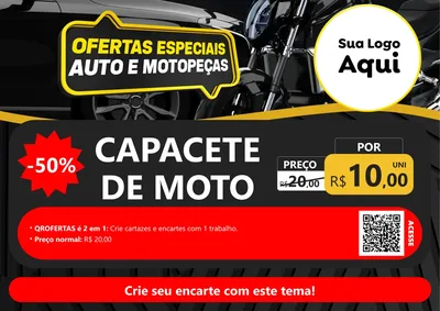 Modelo de Cartaz para Cartaz A4 Horizontal com o tema Ofertas Especiais Auto e Motopeças para Moto peças