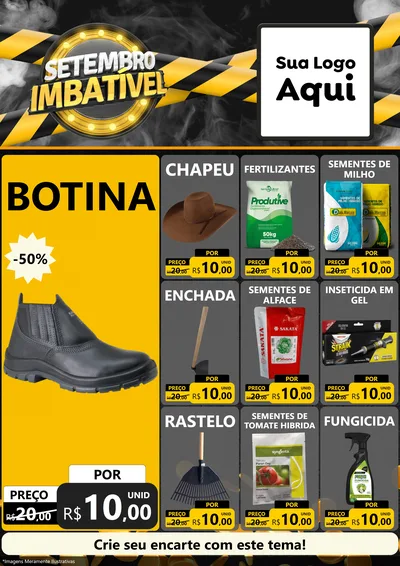 Modelo de Encarte para Encarte A4 Vertical com o tema Setembro Imbatível para Agropecuária