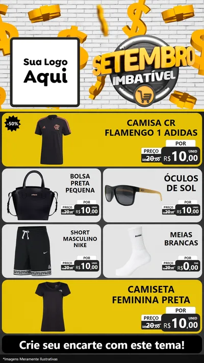 Modelo de TV para TV Vertical com o tema Setembro Imbatível para Roupas e acessórios