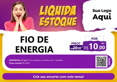 Modelo de Cartaz para Cartaz A4 Horizontal com o tema Liquida estoque para Materiais Elétricos