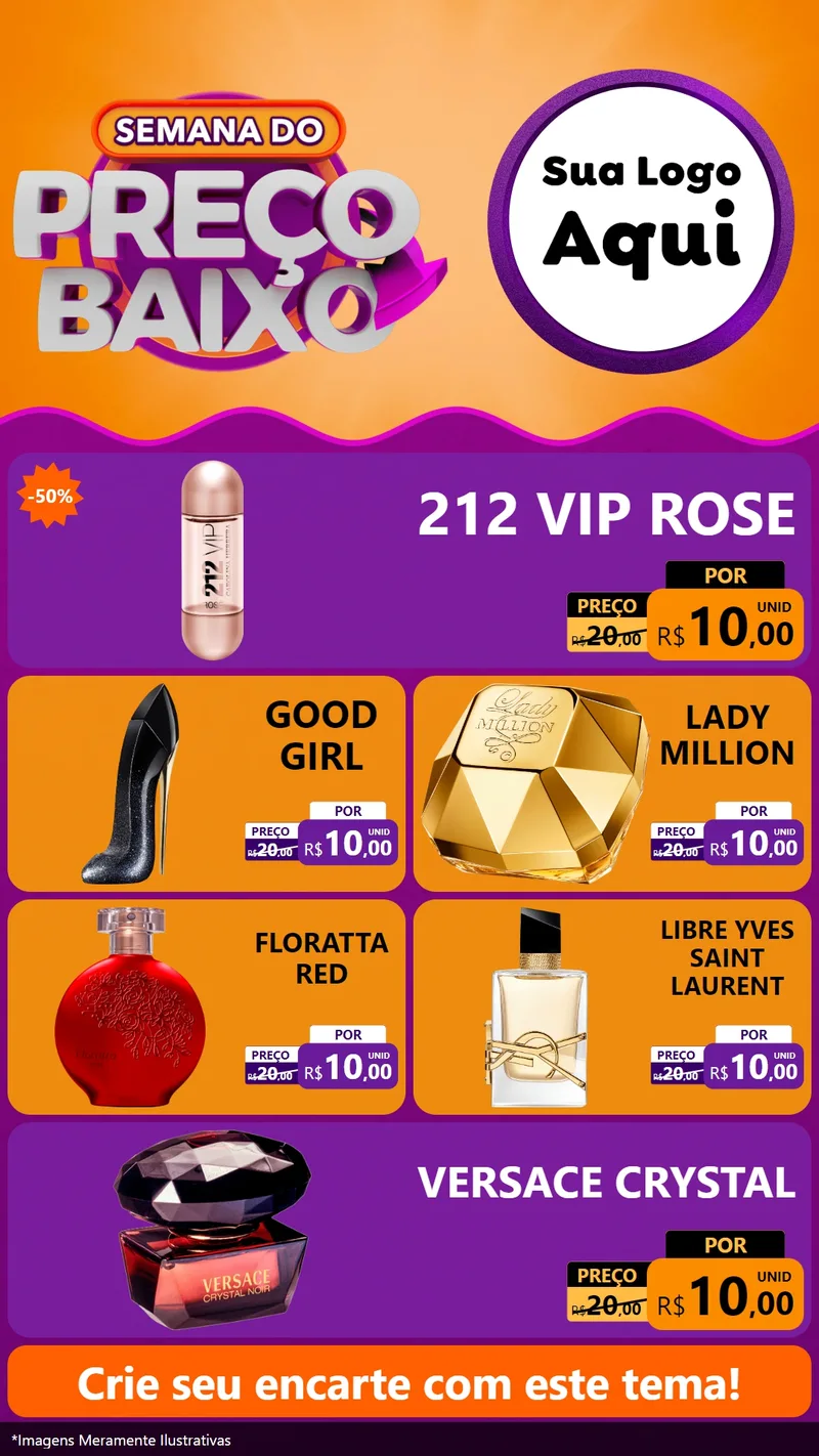 Modelo de TV para TV Vertical com o tema Semana do Preço Baixo para Perfumes