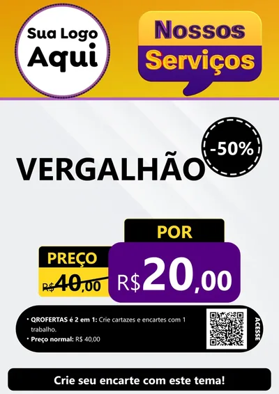 Modelo de Cartaz para Cartaz A4 Vertical com o tema Nossos Serviços para Ferragens