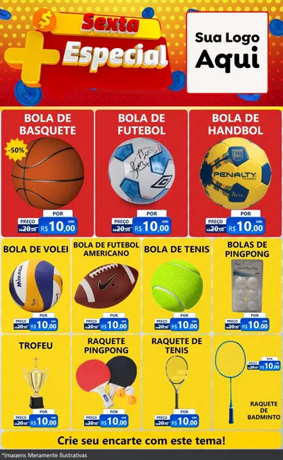 Modelo de Encarte para Encarte Grande com o tema Sexta Mais Especial para Artigos Esportivos
