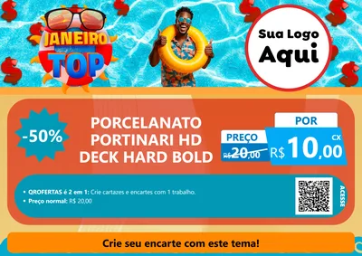 Modelo de Cartaz para Cartaz A4 Horizontal com o tema Janeiro Top para Pisos e revestimentos