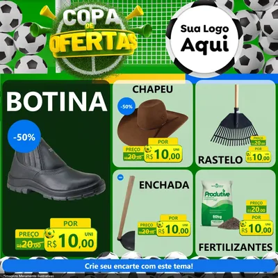 Modelo de Rede Social para Feed Facebook com o tema Copa De Ofertas para Agropecuária