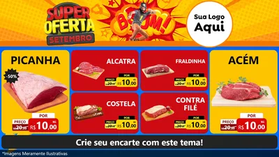 Modelo de TV para TV Horizontal com o tema Super Oferta Setembro para Açougue