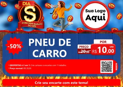 Modelo de Cartaz para Cartaz A4 Horizontal com o tema Dia S - O Dia Mais Barato Do Mês para Auto peças