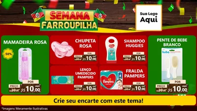 Modelo de TV para TV Horizontal com o tema Semana Farroupilha para Bebês