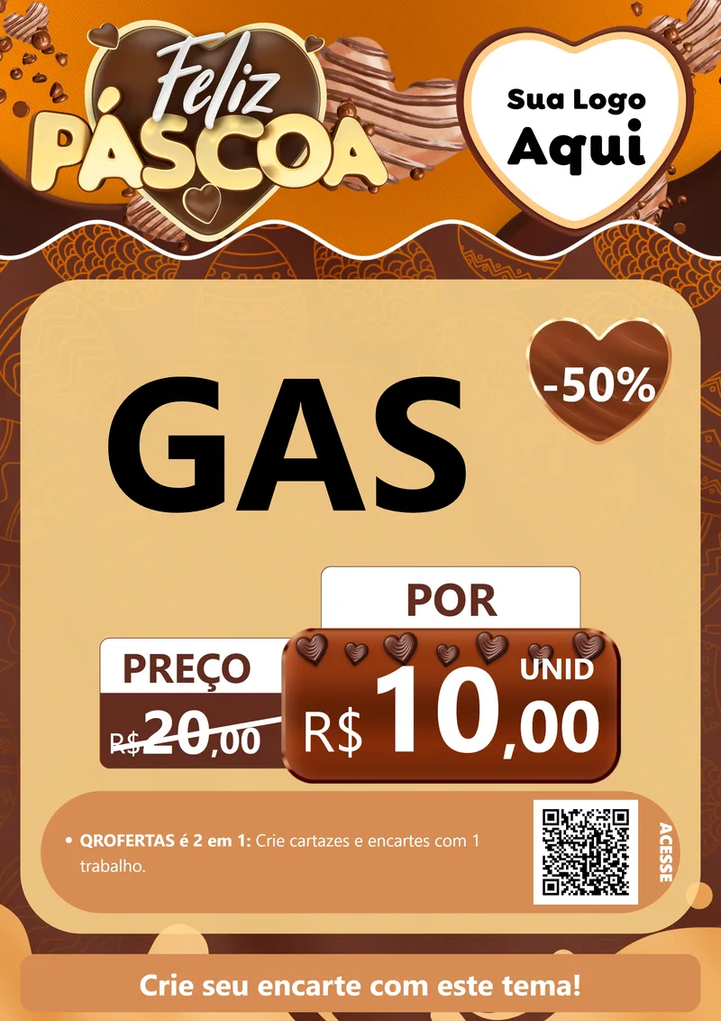 Modelo de Cartaz para Cartaz A4 Vertical com o tema Feliz Páscoa para Água e gás