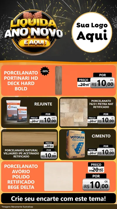 Modelo de TV para TV Vertical com o tema Liquida Ano Novo É Aqui! para Pisos e revestimentos