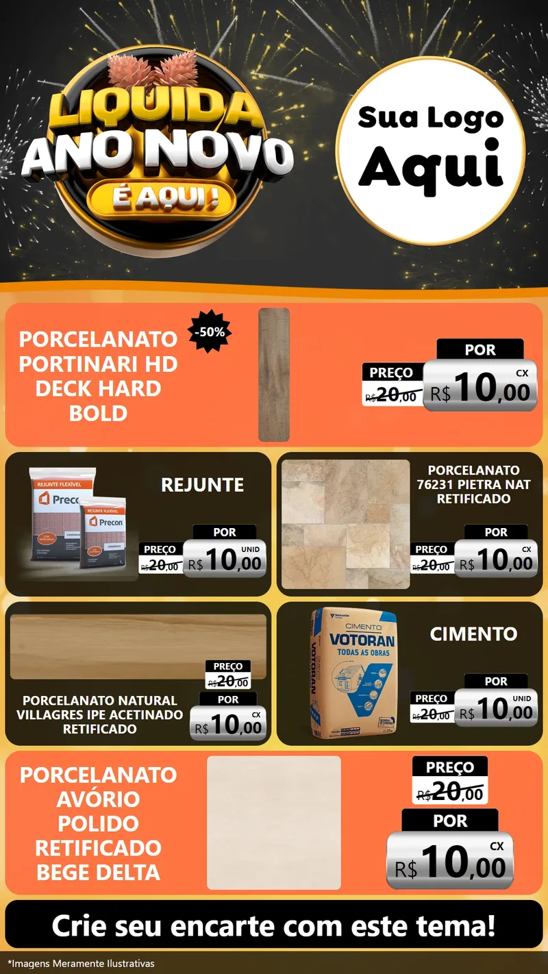 Modelo de TV para TV Vertical com o tema Liquida Ano Novo É Aqui! para Pisos e revestimentos