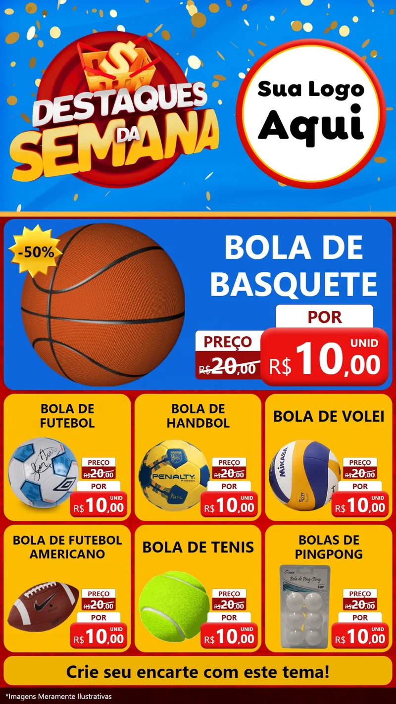 Modelo de Rede Social para Stories com o tema Destaques da Semana para Artigos Esportivos