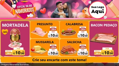 Modelo de TV para TV Horizontal com o tema Especial Dia dos Namorados para Frios e Laticínios
