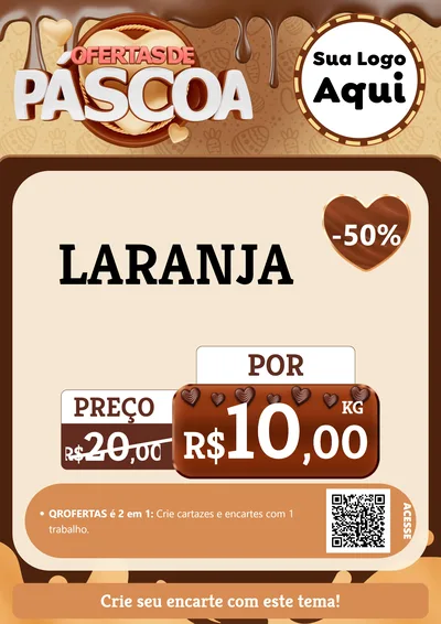Modelo de Cartaz para Cartaz A4 Vertical com o tema Ofertas de Páscoa para Hortifrúti