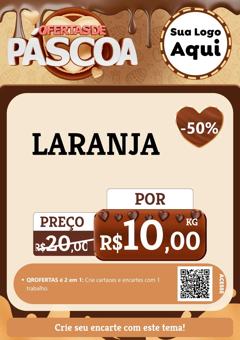 Modelo de Cartaz para Cartaz A4 Vertical com o tema Ofertas de Páscoa para Hortifrúti