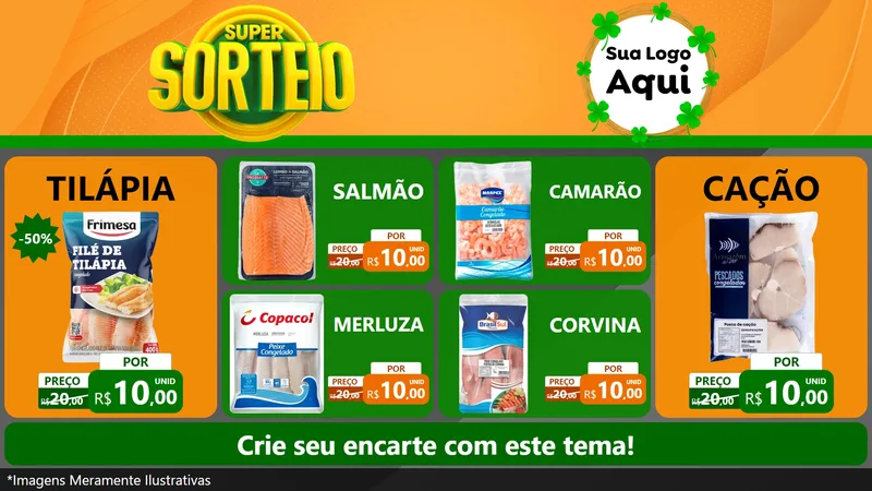 Modelo de TV para TV Horizontal com o tema Super Sorteio para Peixaria