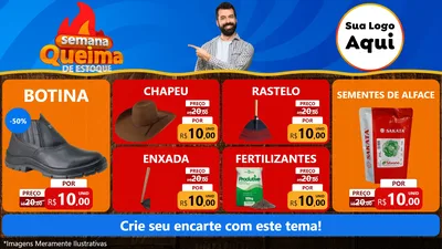 Modelo de TV para TV Horizontal com o tema Semana Queima de Estoque para Agropecuária
