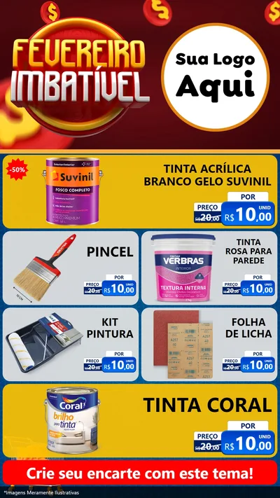 Modelo de TV para TV Vertical com o tema Fevereiro Imbatível para Tintas e Ferramentas