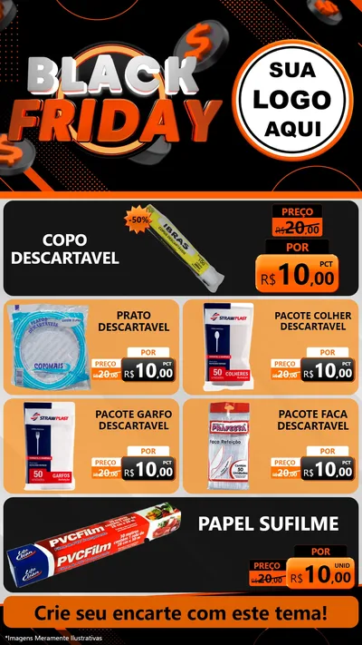Modelo de TV para TV Vertical com o tema Black Friday para Embalagens