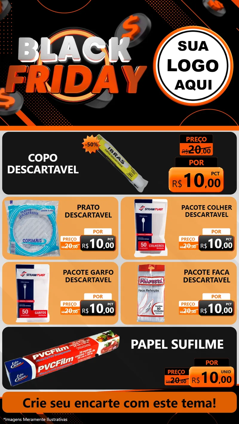 Modelo de TV para TV Vertical com o tema Black Friday para Embalagens