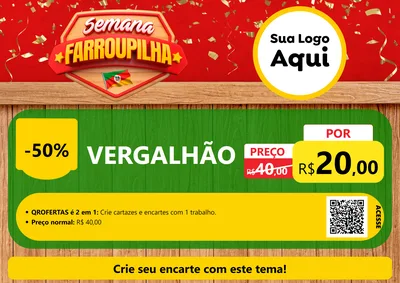 Modelo de Cartaz para Cartaz A4 Horizontal com o tema Semana Farroupilha para Ferragens