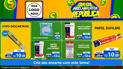 Modelo de TV para TV Horizontal com o tema Dia Da Proclamação da República para Embalagens