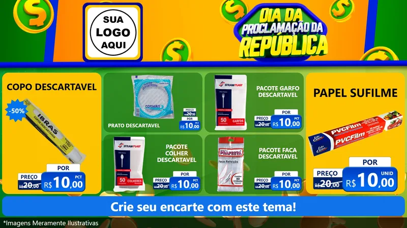 Modelo de TV para TV Horizontal com o tema Dia Da Proclamação da República para Embalagens